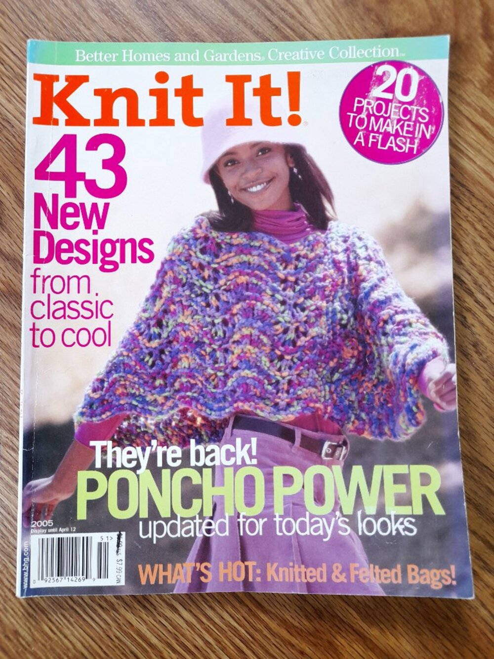 Vintage Knitting Patterns Magazine 20 Projects, Ponchos, Sweater, Felted Purses